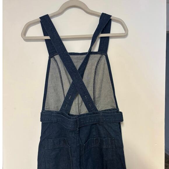 NWT Madewell Denim Cross-Back Jumpsuit in Cason Wash Size 8 - Picture 6 of 9